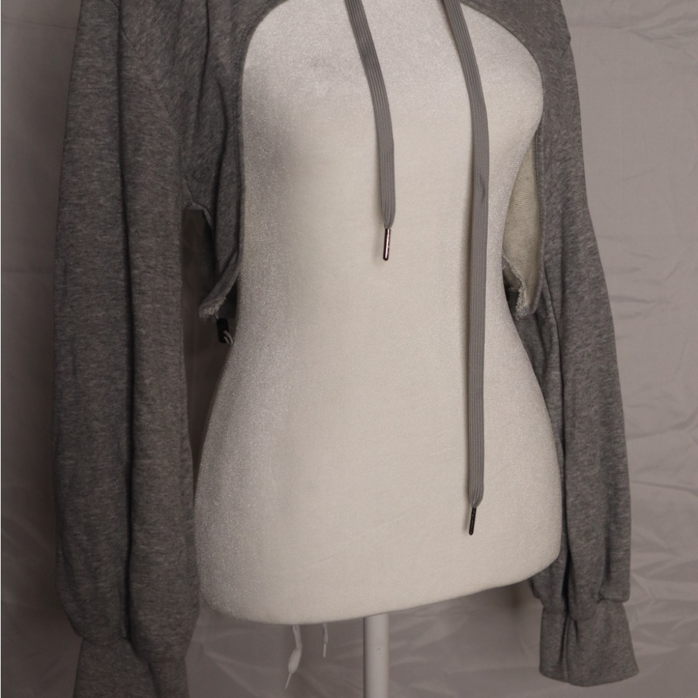 Fashion Nova Gray and White Crop Top